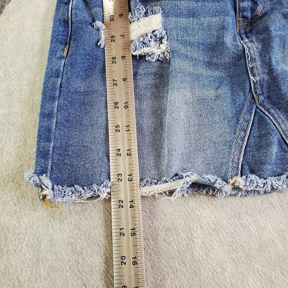 Tinseltown Skirt Womens 9/29 Blue Jean Distressed Denim - Picture 2 of 7